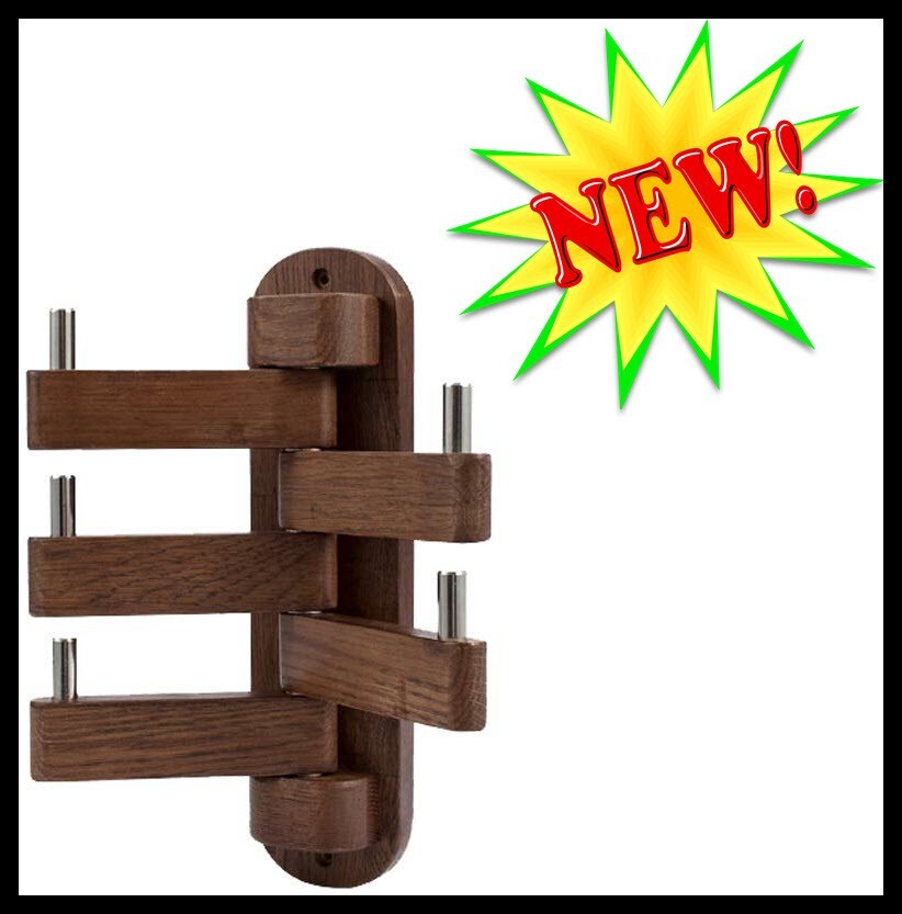 Black Walnut Coat Rack Wall Mounted Wood Entryway Hanger Modern Decor 12″ High