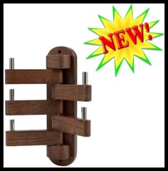 Black Walnut Coat Rack Wall Mounted Wood Entryway Hanger Modern Decor 12″ High