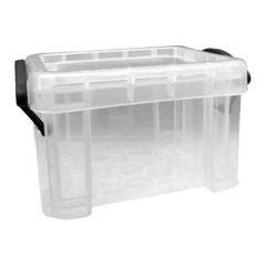 Mini Clear Plastic Storage Box with Locking Lid Portable Jewelry Container Case