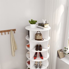 Modern 6-Tier Rotating Shoe Rack Tower 360° Spinning Shoe Display Carousel US