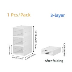 Foldable Clear Shoes Storage Box Stackable Closet Organizer NEW