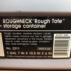 Vtg Rubbermaid Roughneck Tote W Lid 1 Gal Storage Slate Blue 10.5x6x7” #2211