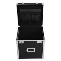 Vinyl Record Storage Case Aluminium Waterproof Holds 50 LPs, 12″ Sleeves Black