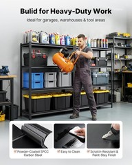 Storage Shelves, 4-Tier Adjustable, 2400 lbs Capacity, Heavy Duty Garage Stor…