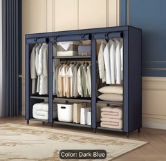59” Portable Wardrobe – Large Capacity Clothes Storage Rack, Multi-functional