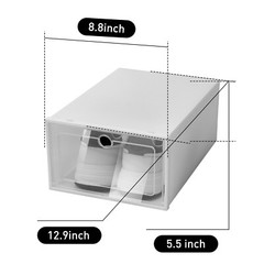 20Pcs Home Stackable Clear Plastic Transparent Shoe Box Storage Organizer