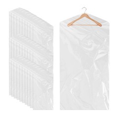 30 Pack Clear Garment Bags for Clothes, 35.4inch Clothes Covers Plastic Garme…