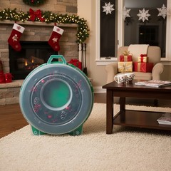 24″ Wreath Storage Container with Latches and Handle , Clear-Green, 2 Pk