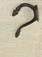 4 Rustic Coat Hooks Cast Iron Wall Mount Hat Hook Towel Bath School Traditional