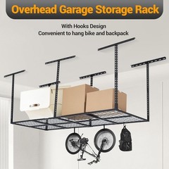 600LB Capacity Ceiling Storage Rack, 96x36in Steel, Adjustable Garage Organizer