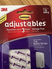 48ct 4 pks of 12 3M Command Adjustable Repositionable Refill Strips / Holds 1 lb