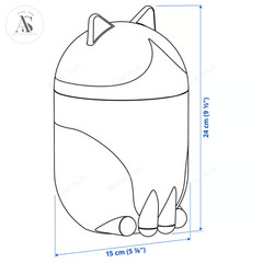 IKEA GREJSIMOJS Cat Shaped Storage Box with Lid Organizer Orange Black White
