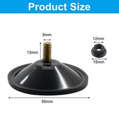 Aoserge 6 Pcs Heavy Duty Black Sucker Suction Cup with M6 x 14 Thread Screw -…