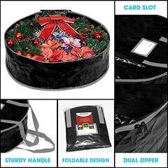 Wreath Storage Bag By 36″ – Garland Holiday Container Tear Resistant Material…
