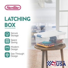 Sterilite 15 Quart Latching Storage Box, Stackable Bin with Latch Lid, 12 Pack