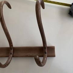 Vintage Bentwood 3 Hook Wall Mount Hat Coat Jacket Scarf Rack Thonet Style Brown
