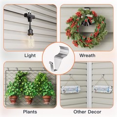 Vinyl Siding Hooks, (8 Pack) No Drilling Siding Clips for Hanging Outdoor Dec…