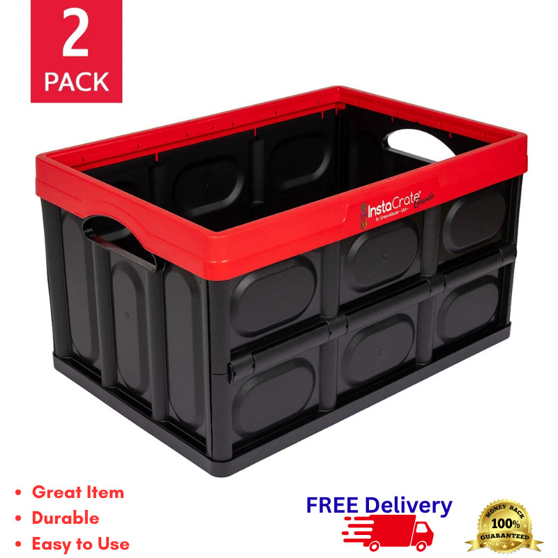 Greenmade Instacrate Grande 16 Gallon Collapsible Storage Crate 2 Pack New