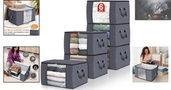 Versatile 6 Count Storage Bags with Zipper Closure for Home & Dorm Organization