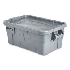 Rubbermaid Commercial BRUTE Tote with Lid, 14 gal, 27.5″ x 16.75″ x 10.75″, Gray