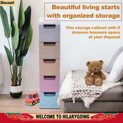 Plastic Drawers Dresser with 5 Drawers Tower Closet Storage Organizer Cabinet