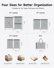 8 Pack Travel Vacuum Bags with Wireless Pump – Space Saver for Luggage & Travel
