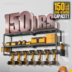 Power Tool Organizer Wall Mount with Side Hooks – 3 Tier Expandable Tool Rack…