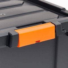 Stackable Storage Tote Bin Plastic Container Box Heavy-duty Black 20Qt 4 Pack