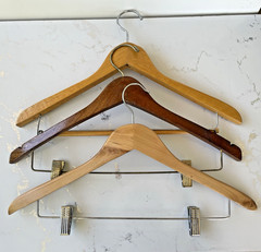 6 Wooden Hangers for Coat Jacket, Swivel Hook
