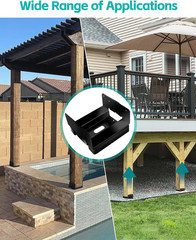 6 PCS 6×6 Black Galvanized Post Base Steel Inter 5.5×5.5 Wood to Concrete Adjust
