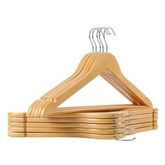 Wooden Coat Hangers 20 Pack,Nature Color with Shoulder Notches Suitable for S…