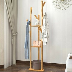 Solid Wooden Coat Rack Hat Hanger Hooks Hall Entryway Jacket Umbrella Tree Stand