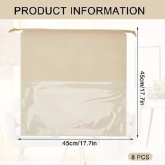 8 Pcs 17.7 x 17.7 Inches Non Woven Dust Bags for Handbags, Dustproof Drawstri…