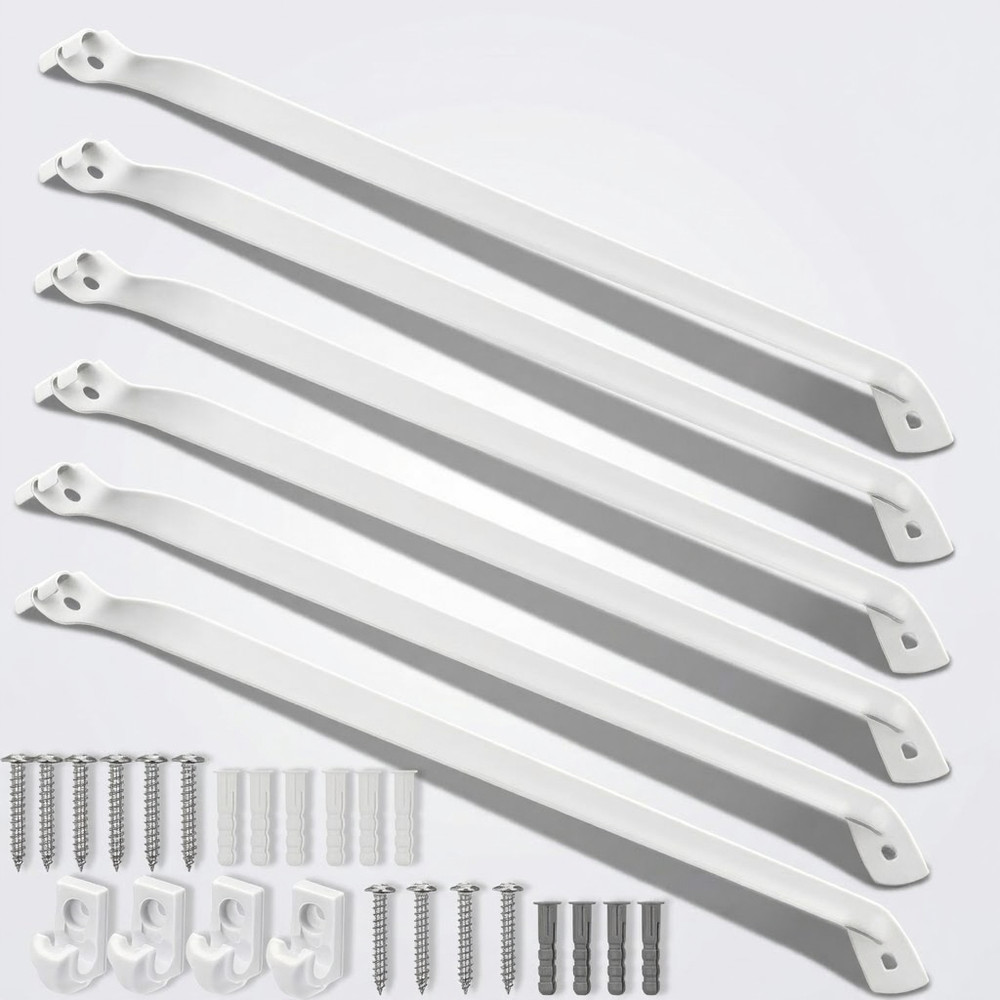 Wire Shelf Brackets 6 Pack 12in Shelving Support Heavy Duty Steel Closet Rack
