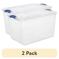 Sterilite 66 Qt. Latch Box Plastic, Stadium Blue (2 pack)