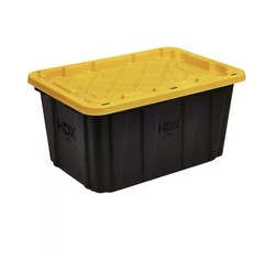 27 Gal. Tough Storage Tote in Black and Yellow