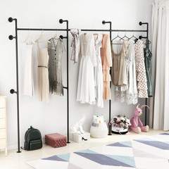 Industrial Pipe Clothing Rack, Heavy Duty Clothes Rack for Hanging Clothes, Wall