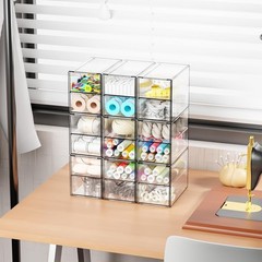 9 Pack Small Acrylic Drawers With 18 Drawers,Clear Drawer Organizers Stackabl…
