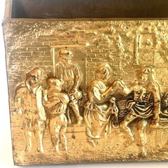 Vtg English Traditional Hammered Brass Magazine Holder Rack Record Stand GVC