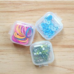 10-100PCS Mini Clear Plastic Small Box Hook Jewelry Earplugs Container Case