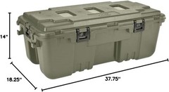 Plano 27-Gal Hinged Sportsman’s Trunk Storage Box w/ Wheels – Olive Drab (Green)