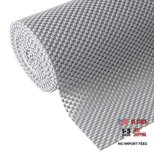 Shelf Drawer Liner Non-Adhesive with Non Slip Durable 17.7″W x 120″L Light Gray