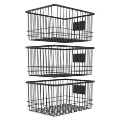 Oceanstar WBH1903 6.1×9.1×12.1 in Metal Wire Organizer Bin Basket with Card Hold