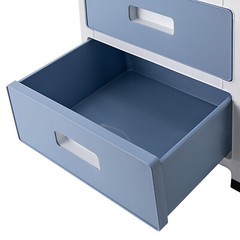 33in Blue White 6-Drawer Organizer, Household/Office Storage Cabinet Drawer Type
