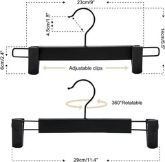 10 Pack Clothes Pants Hangers, Space-Saving Skirt Holders with 360 ° Swivel Hook