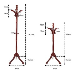 Solid Wooden Coat Rack Hat Hanger Hooks Hall Entryway Jacket Umbrella Tree Stand