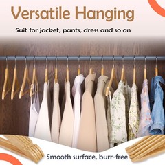 ELONG HOME Solid Wooden Hangers 20 Pack, Wood Suit Hangers with Extra Smooth …