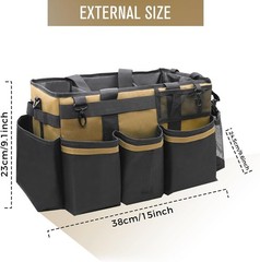 Wearable Cleaning Caddy Organizer with Handle & Shoulder Straps for Housekeepers