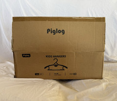 Piglog Kids Hangers 14 in Plastic Gray/White Clothes Hangers Pack of 80