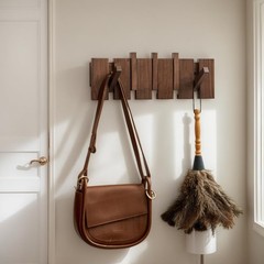 Wood Coat Rack Wall Mount – Large Walnut Piano Coat Rack wtih 5 Hooks for Han…